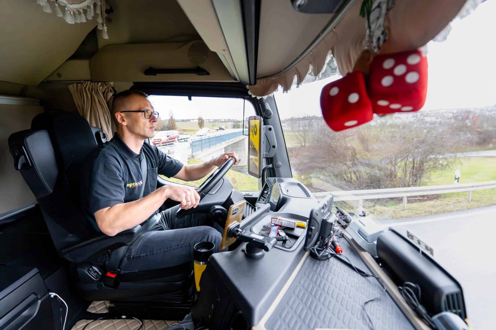 Professional driver operating a truck